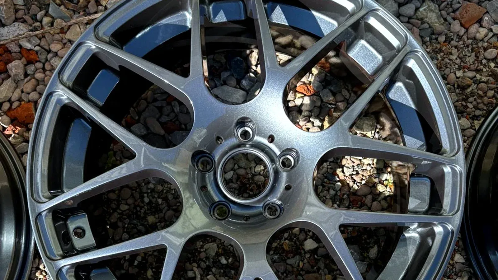Refinished alloy wheel close-up